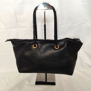 Desmo Italy - Leather Structured Tote / Shoulder Bag - Black and Gold